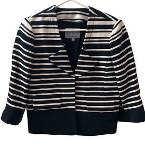 Classiques Entier Navy & White Striped Nautical Blazer Size M
